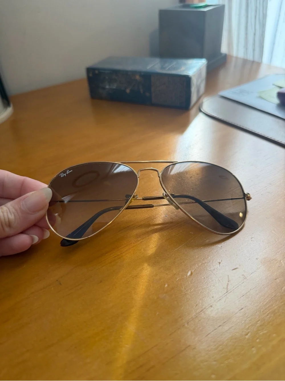 Ray-Ban Aviator Sunglasses Gold Frame with Brown Gradient Lenses